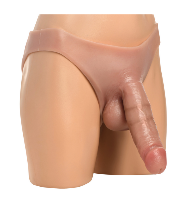 XR Brands Stealth Hollow Siliconen Strap-On Harnas - Realistisch en Comfortabel 20 cm