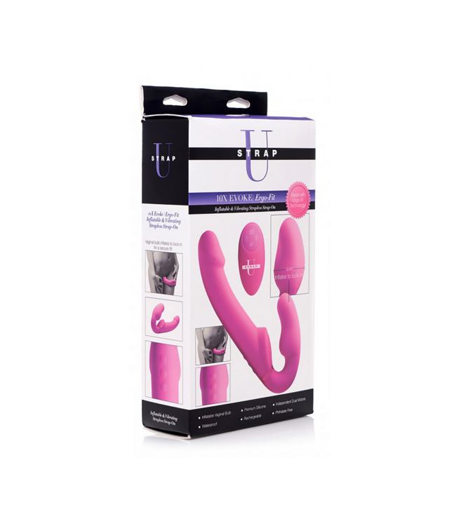 XR Brands Evoke Ergo Fit Remote-Controlled Strapless Strap-On with Vibrations