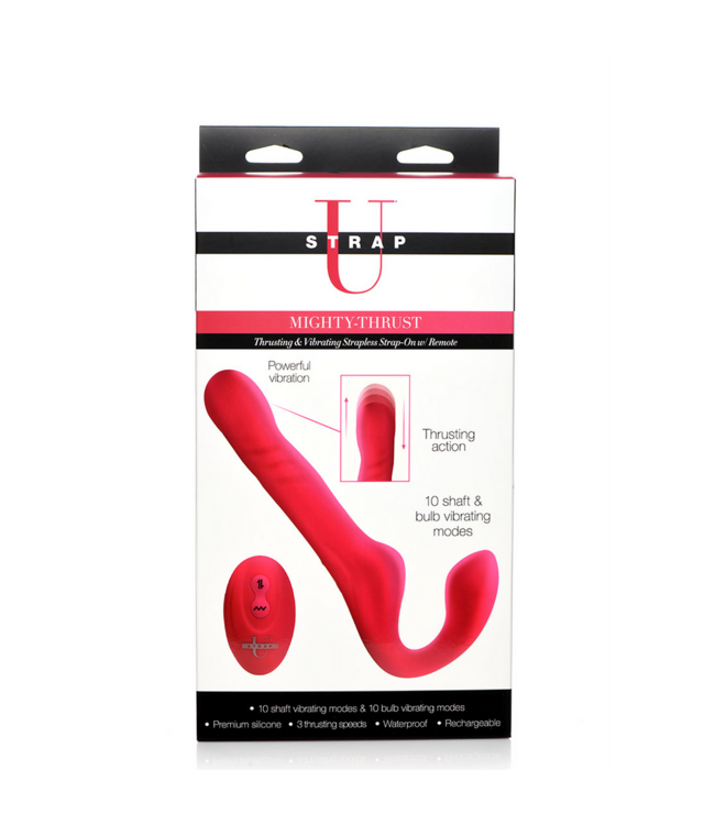 XR Brands Mighty-Thrust Remote Strapless Strap-On with Dual Motors & Vibration