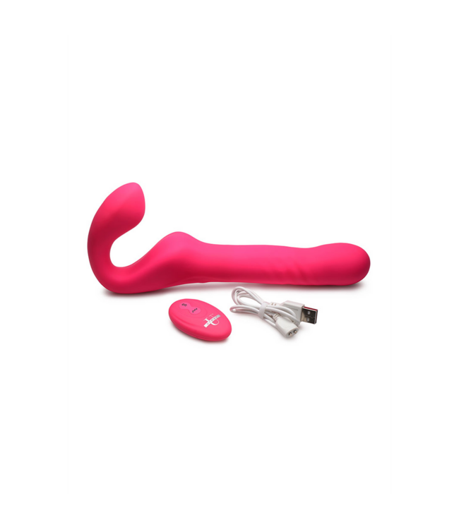 XR Brands Mighty-Thrust Remote Strapless Strap-On with Dual Motors & Vibration