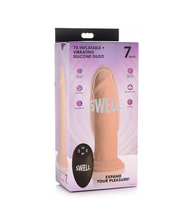 XR Brands Swell Opblaasbare en Vibrerende Dildo 17,7 cm – Ultimatief Genot in jouw Handen