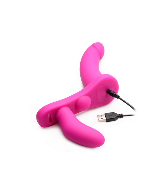 XR Brands SU Double Take 24.1 cm - Remote-Controlled Vibrating Strap-On Set