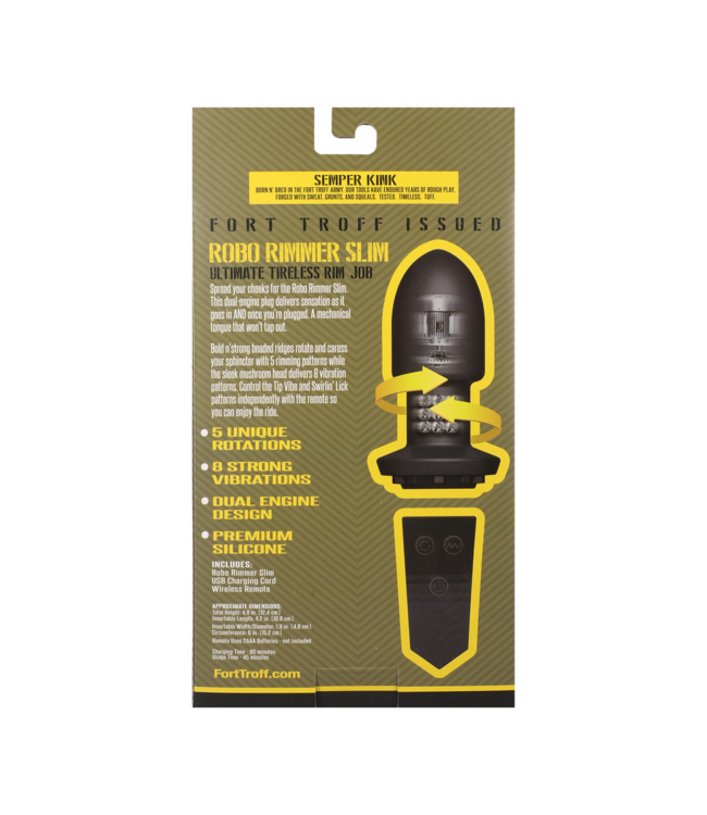 Doc Johnson Robo Rimmer Slim 12.5 cm - Wireless Dual Motor Plug with Remote Control