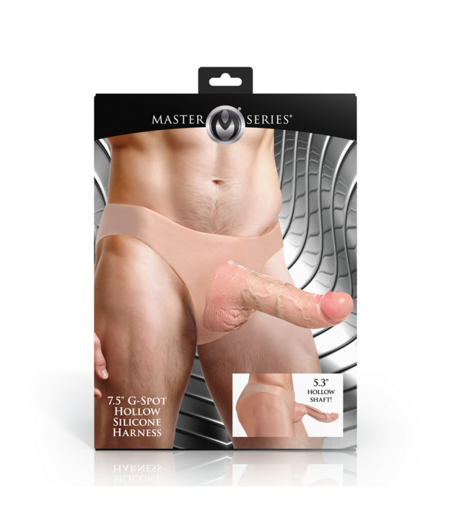 XR Brands Curved Hollow Silicone Strap-On with Realistic 19 cm Dildo