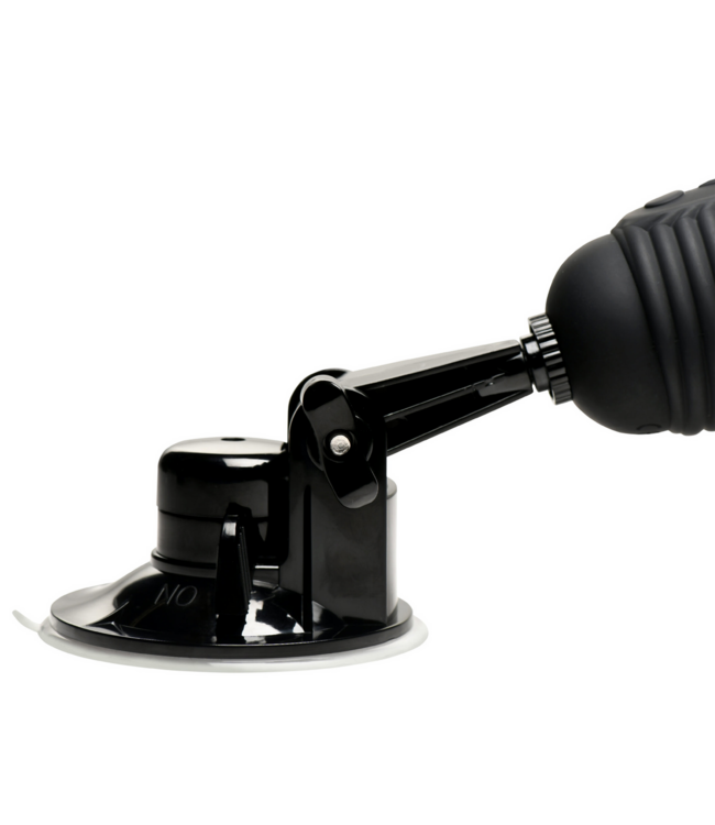 XR Brands Ultimate Power Pounder: Vibrating Thrusting Silicone Dildo - Black