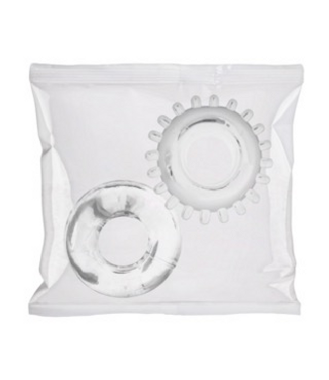 Doc Johnson Verfrissende 2-pack Transparante C-Ring Set – 50 Stuks voor Optimale Ondersteuning