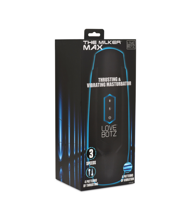 XR Brands Milk Max - 14X Luxe Vibrerende Masturbator Zwart met Stimulerende Nopjes