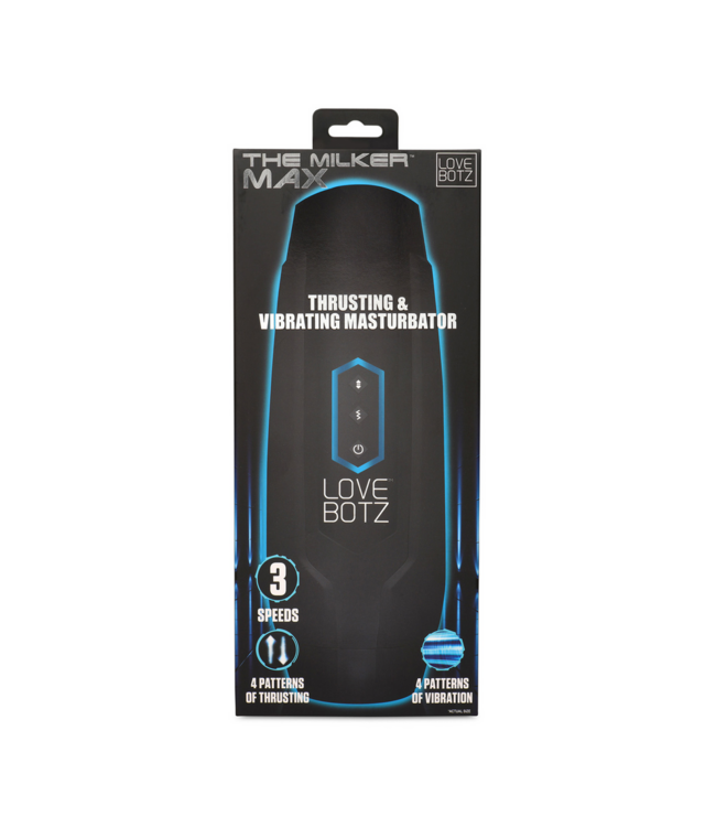 XR Brands Milk Max – 14-Fach Vibrierender Masturbator Schwarz mit Noppen