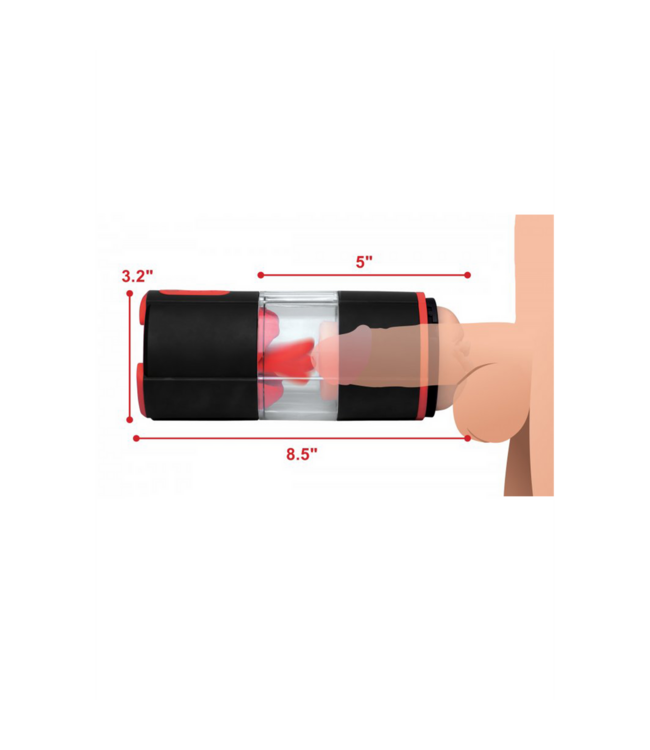 XR Brands Vibrating Licking Tongue Masturbator - 3 Speeds & Realistic Pleasure
