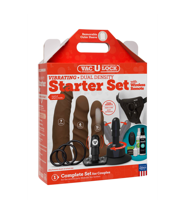 Doc Johnson Luxe Vac-U-Lock Dual Density ULTRASKYN Set met Vibrator en Afstandsbediening