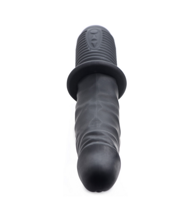 XR Brands Power Pounder - Luxe Oplaadbare Vibrerende Dildo met Grip en Stootfunctie