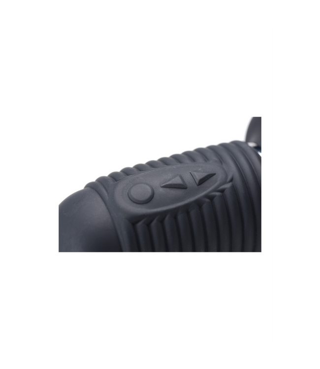 XR Brands Rechargeable Power Pounder Silicone Vibrating Dildo - Black