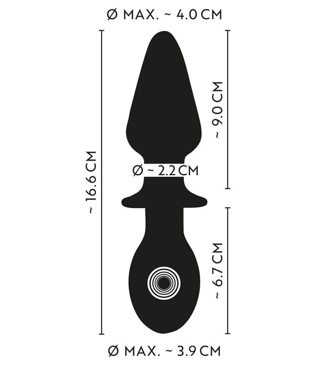 Anos Double-Ended Butt Plug 16,6 cm | Vibrerend Siliconen & Glas