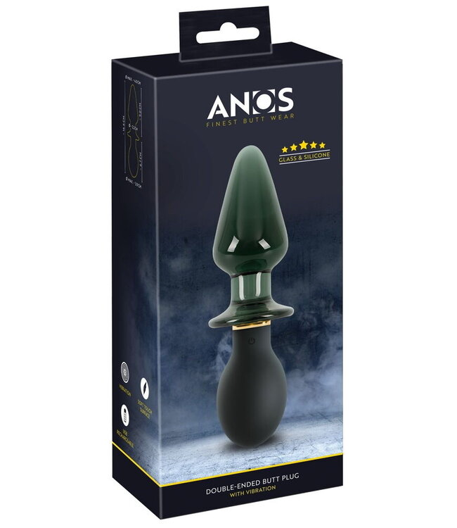 Anos Doppelseitiger Butt Plug 16,6 cm | Vibrierend Silikon & Glas