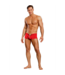Male Power Red Stretchy Nylon Spandex Mini Shorts with Zip | Male Power S/M