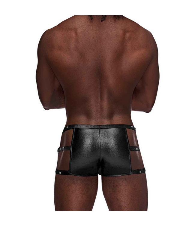 Male Power Vulcan Black Cut Out Cage Shorts L/XL | Edgy Fetish Fashion