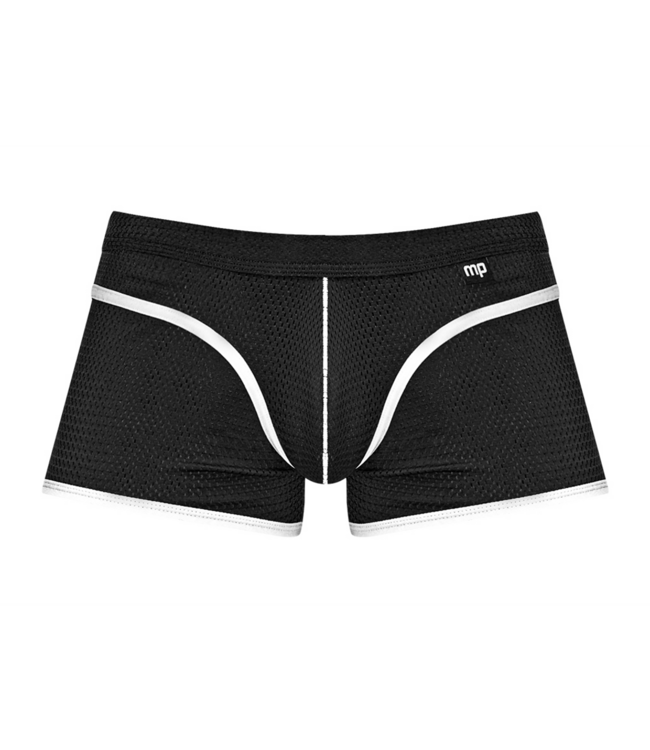Male Power Sportliche Mini Short L Schwarz – Bequem mit MP-Label & Mesh-Streifen