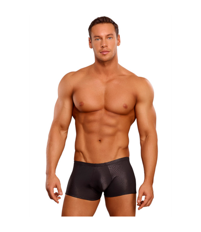 Male Power Mini-Shorts Schwarz mit Schlangenhautprint – Stilvoll & Bequem