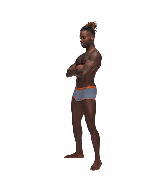 Male Power Casanova Uplift Mini Short XL Grijs - Luxe Satijnen Comfort met Steun