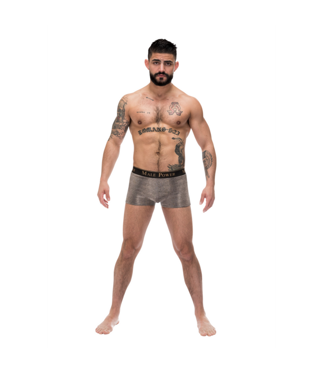 Male Power Viper Pouch Short S – Trendy Slangenprint met Comfortabele Pasvorm in Grijs