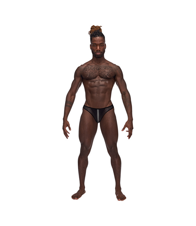 Male Power Elegante Landing Strip Bikini Brief XL - Stijl en Comfort in Zwart
