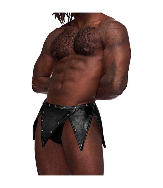 Male Power Eros Gladiator Kilt Schwarz S/M mit String - Fetisch & Männliche Kraft