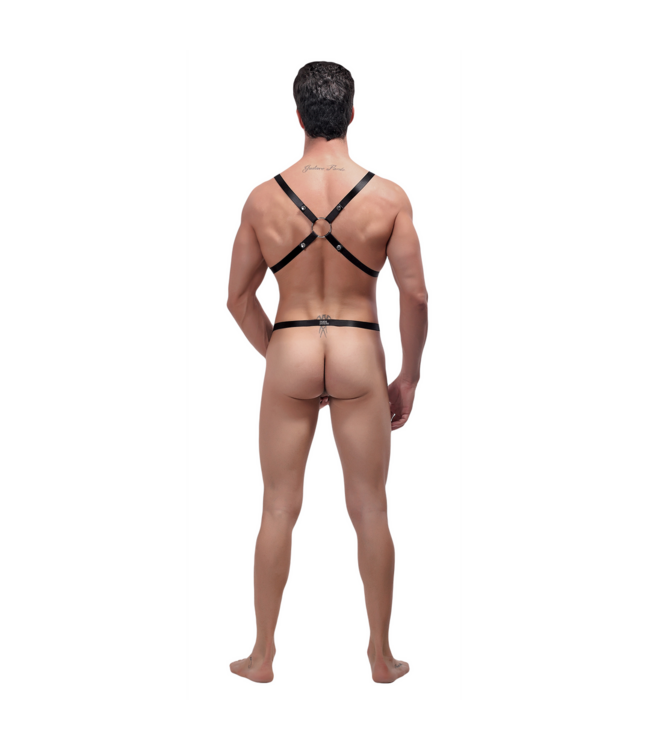 Male Power Rip Off Adjustable Black Harness Set - Stylish & Functional Power
