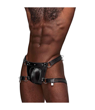 Male Power Scorpio Kunstleder Keuschheitsstring Schwarz – Stilvoll & Sicher