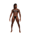 Male Power Libra Black Adjustable Faux Leather Chest Harness with Oval Opening