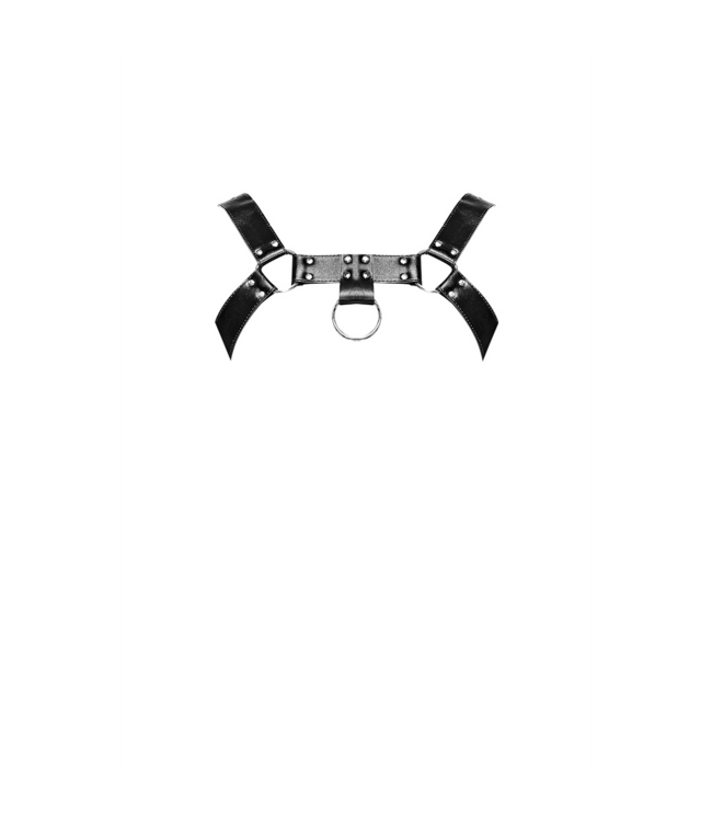 Male Power Aries Black Imitation Leather Harness by Male Power - Edgy Style, One Size