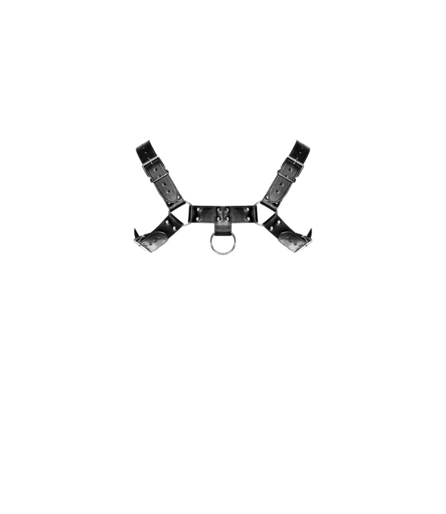 Male Power Edgy Male Power Ram Imitatie Leer Harnas met Decoratieve Studs - Zwart