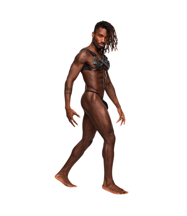 Male Power Virgo Adjustable Black Imitation Leather Chest Harness by Male Power