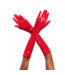 Mapalé Cruella Red High Gloss Vinyl Gloves S/M - Stylish & Adjustable Fit