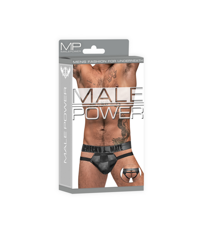 Male Power Stijlvolle Checked Mate Jockstrap | Transparant Dambordpatroon en Comfort