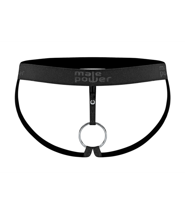 Male Power Male Power Extreme Black Jock with Removable C-Ring - Bold & Comfy
