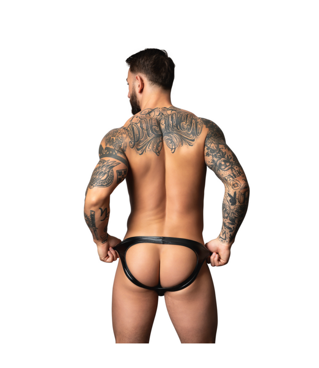 Male Power Edgy Male Power Wetlook Jock S/M Zwart | Comfortabele Ondersteuning