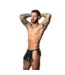 Male Power Edgy Fetish Jock Rok L/XL in Zwart - Stoer Kunstleer met Studs en Ringen