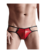 Regnes Fetish Planet Stylischer Wetlook Herren-Slip S Rot mit Metallelement und Innentasche