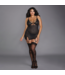 Dreamgirl Verleidelijke Power Mesh Jarretel Slip met Ondersteunende Cups en G-string