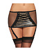 7 Heaven Verleidelijke Wetlook Jarretelgordel met Gouden Accenten Plus Size | 7 Heaven
