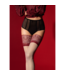 Fiore Hosiery Elegante Karminrote Stay Ups mit Spitzenmuster und perfekter Passform