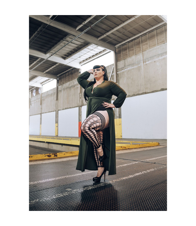Kix'ies Jo Thigh Highs | Stylish Footless Fishnet Tights for All-Day Comfort