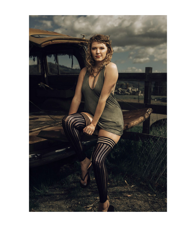 Kix'ies Kix'ies Voetloze Gestreepte Bovenbeen-Tights - Comfortabel & Stijlvol voor Elke Maat