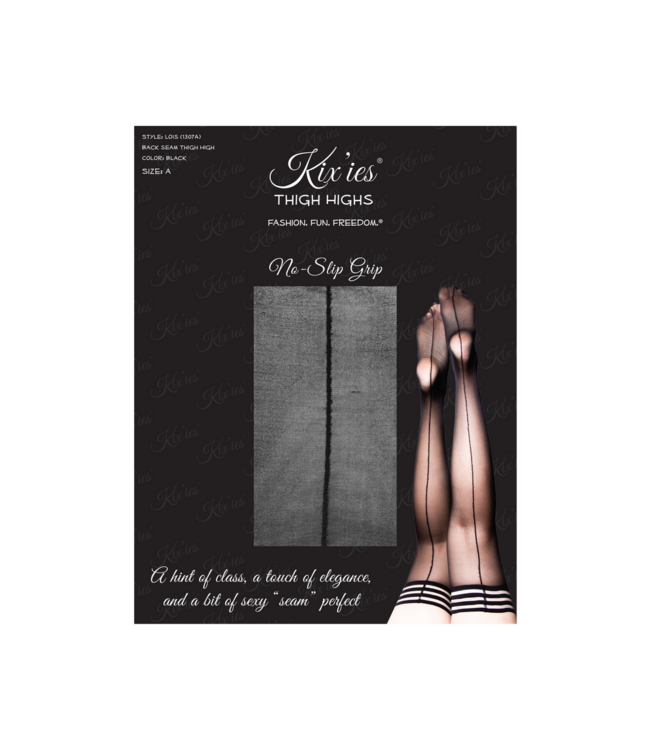 Kix'ies Lois Dijhoog Stay-Ups Zwart | Elegante Kix'Ies Met Comfortabele Rugnaad