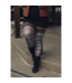 Kix'ies Lori Grey Knee Highs with Grip | Stylish Checkered Design by Kix’ies