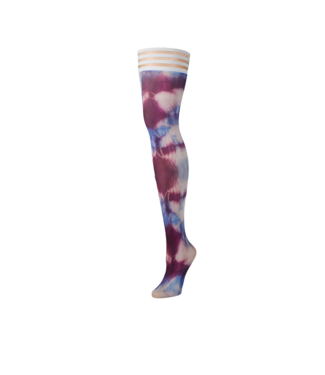 Kix'ies Trendy Tie-Dye Thigh-High Kousen in Blauw, Roze & Paars - Kix'ies Comfort