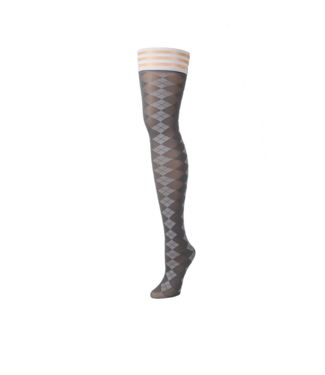 Kix'ies Kix'ies Argyle Dihoge Sokken Grijs – Perfecte Luifel voor Golfstijl en Comfort