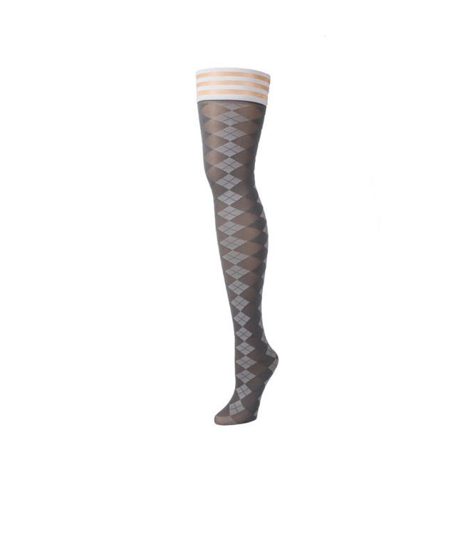 Kix'ies Kix'ies Stylish Grey Thigh-High Socks - Perfect for Golfing!