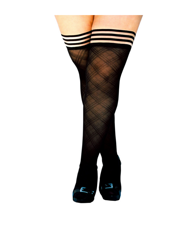 Kix'ies Kix'ies Zwarte Dijhoge Kousen - Subtiele Elegant met Antislip Grip