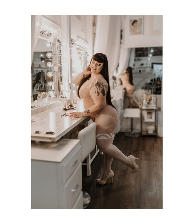 Kix'ies Kix'ies Ashley Wit Thigh Highs – Luxe, Antislip en Perfect voor Elk Feest